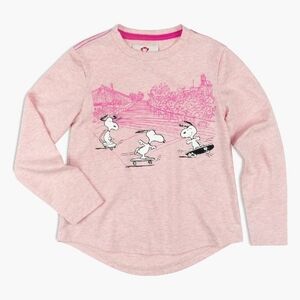 Appaman Pink Snoopy Skateboarding Long Sleeve Tee